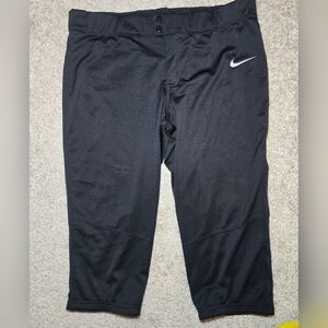 Womens XL Nike Team Engineered Black Crop Softball Pants